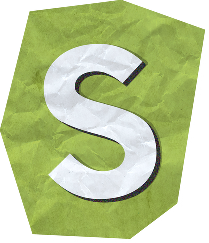 Cutout Letter s With Paper Texture