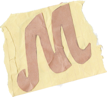 Scrap Material Cutout Letter M